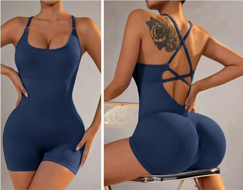 Enterizo / Color: Azul / Talla S / Precio: 22$