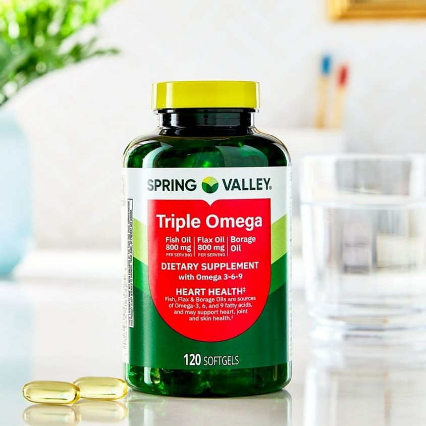 Suplemento para la salud del corazón Apoya la salud del corazón, las articulaciones y la piel Adultos, tomen dos cápsulas blandas al día, preferiblemente con una comida Sin sabores artificiales ni conservantes/ Precio: 17$